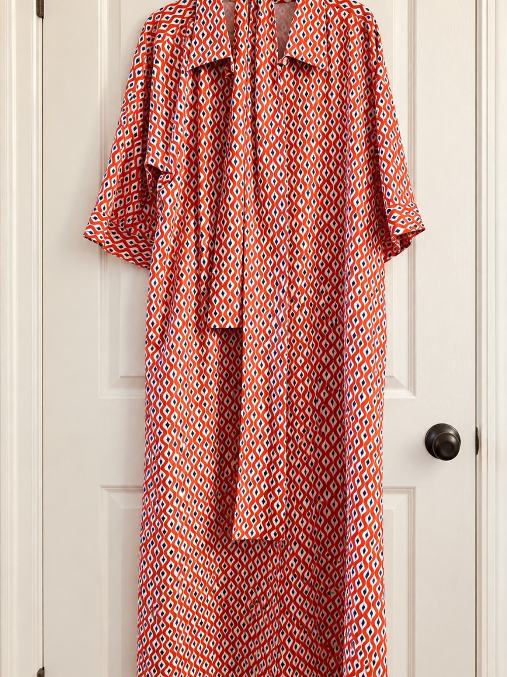 Orange Geometric Print Home Accent Textile